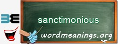 WordMeaning blackboard for sanctimonious